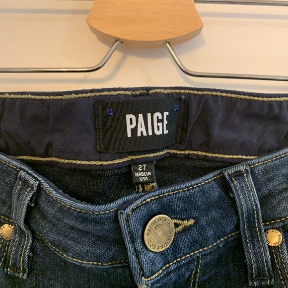 PAIGE Skyline Skinny Jeans size 27 in Brentyn Dark Wash Hemmed to  Ankle Length - Picture 5 of 8